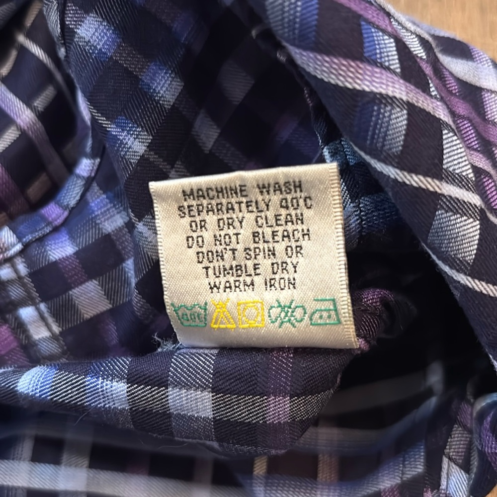 Bugatchi Men’s Size L Blue and Purple Casual Button Down Shirt Shaped Fit‎ - Picture 12 of 13